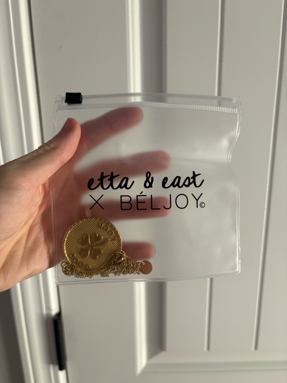 “GOOD LUCK” Gold Medallion Pendant Necklace